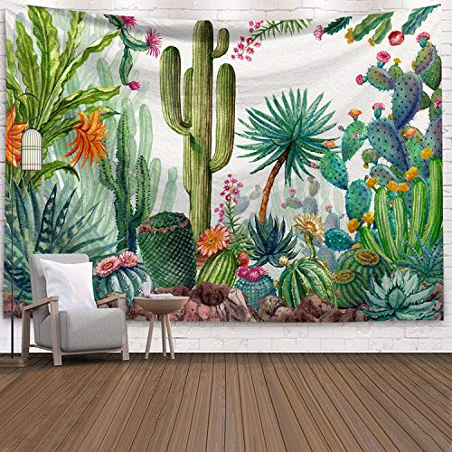 N / A Verde Tropical Colgante de Pared Cactus Tapiz suculentas 3D Flor Arte Alfombra Flamingo Tapiz Manta Yoga Mat Tapiz Tela de Fondo A4 130x150cm