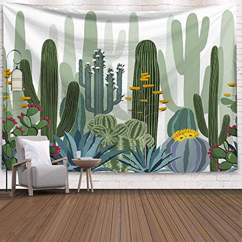 N / A Verde Tropical Colgante de Pared Cactus Tapiz suculentas 3D Flor Arte Alfombra Flamingo Tapiz Manta Yoga Mat Tapiz Tela de Fondo A4 130x150cm