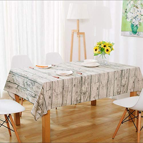 N/A Jinyuan Retro Grano de Madera Impreso Sábanas de algodón Toalla Mesa arroz Algodón Lino Mantel Cubierta Decorativa Cocina Hogar Decoratio(Grano de Madera 140 * 200)