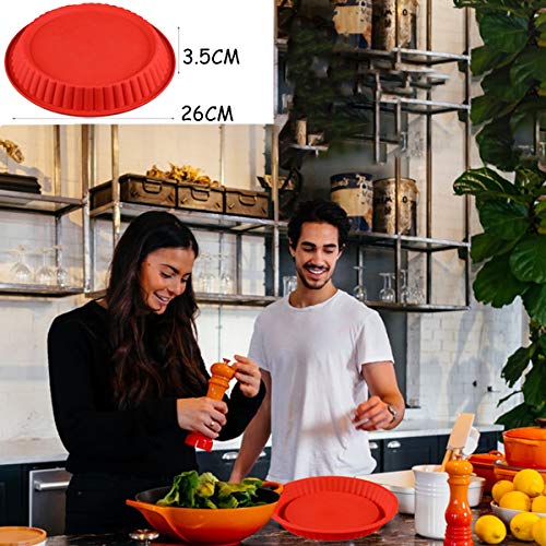 "N/A" Molde de silicona para tartas de frutas, molde para tartas, diámetro de 25 cm, antiadherente, redondo, para quiche, fruta, etc.