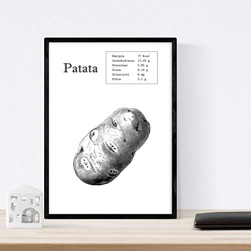 Nacnic Poster de Patata. Láminas de Frutas y Verduras. Tamaño A4