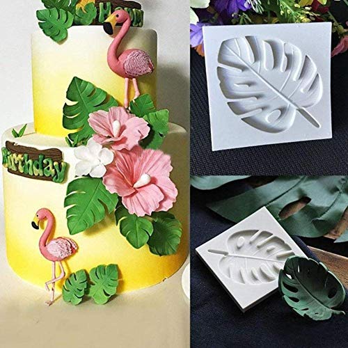 Naisicatar Silicona Monstera Forma de Hoja Molde de Pastel Fondant sugarcrat decoración Hornear Molde, Gris, Una Talla