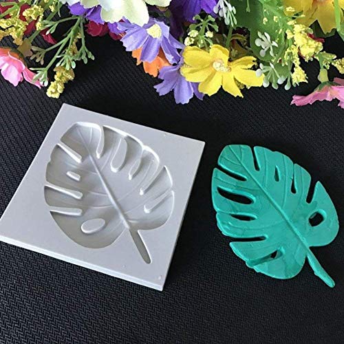 Naisicatar Silicona Monstera Forma de Hoja Molde de Pastel Fondant sugarcrat decoración Hornear Molde, Gris, Una Talla