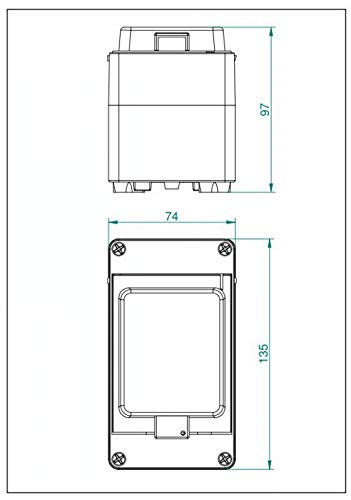 Naka24 FE Hermetica - Caja de distribución pequeña (IP65, 400 V, CA, montaje en superficie, transparente, 3 módulos 2201-01), color blanco