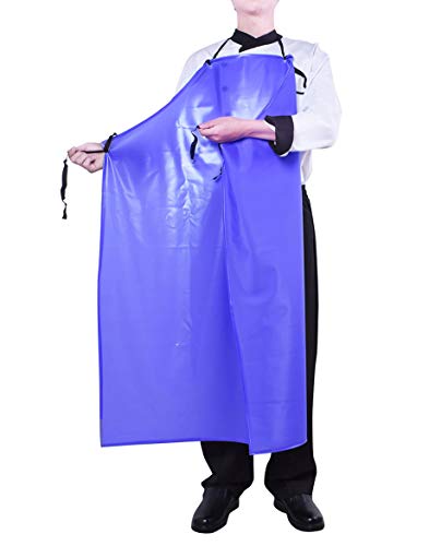 Nanxson Delantal Azul Unisex Impermeable Resistente al Aceite Fábrica de PVC Delantal de Trabajo CF3037(Azul, 120x80cm)