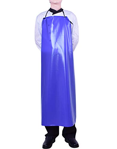 Nanxson Delantal Azul Unisex Impermeable Resistente al Aceite Fábrica de PVC Delantal de Trabajo CF3037(Azul, 120x80cm)