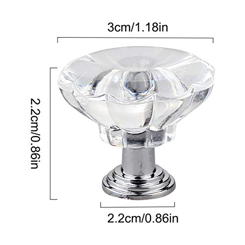 Natuce Pomos y Tiradores de Muebles 16 Piezas Tiradores de Cristal 30mm Pomos Puertas para Armarios Cajones Cocina Gabinetes Diamante