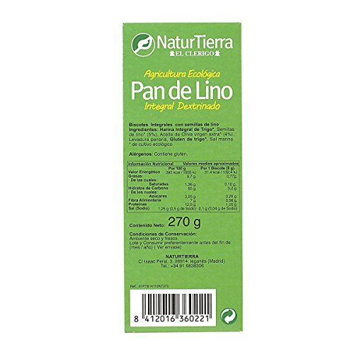 NATUR TIERRA pan de lino caja 270 gr