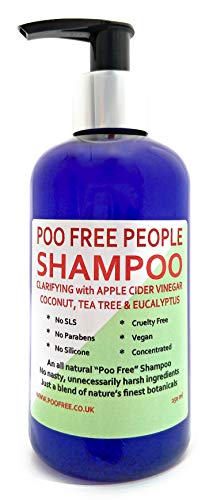 Natural - CHAMPÚ ACLARANTE - VINAGRE DE SIDRA DE MANZANA, COCO, ÁRBOL DE TÉ & EUCALIPTO - 250 ml - por POO FREE - Sin Sulfatos, Sin Parabenos, Sin Silicona. Concentrado, Fàcil de Enjuagar.