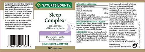 Nature's Bounty Sleep Complex con Valeriana y Bálsamo de Limón - 100 Cápsulas