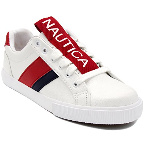 Nautica Steam Women Lace - Up Fashion Sneaker Casual Shoes -Steam Tape-Red Tape-7.5