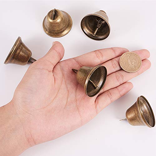 NBEADS 30 PCS 38mm / 1.5 Inch Bronce Antiguo Jingle Bells Vintage para Decoraciones del Hogar, Manualidades Decoraciones Colgantes, Fabricación de Campanas Eólica