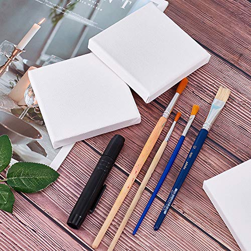 NBEADS Mini Lienzo, 6 Unidades 10x10cm Mini Panel Lienzo 280GSM 100% Algodón Sin ácido Pintura Canvas para Dibujar Decoración de Arte Y Regalo de Manualidades DIY