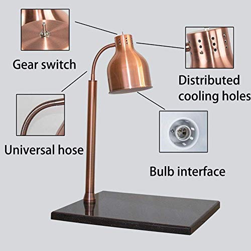 NBVCX Inicio Equipo de Servicio Lámpara de Calentamiento de Alimentos Lámpara de Calentamiento de Alimentos Calentador de lámpara de Escritorio Calefacción de la estación termostática (Color: Plata)