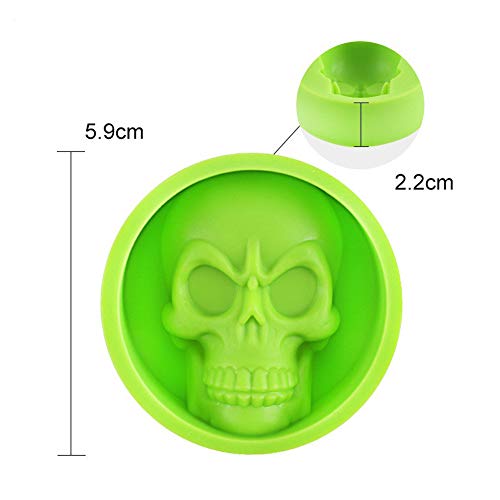 ndier 1 pz Calavera de chocolate molde de silicona molde de silicona bandejas de hielo molde de horno (verde) 209 para Halloween