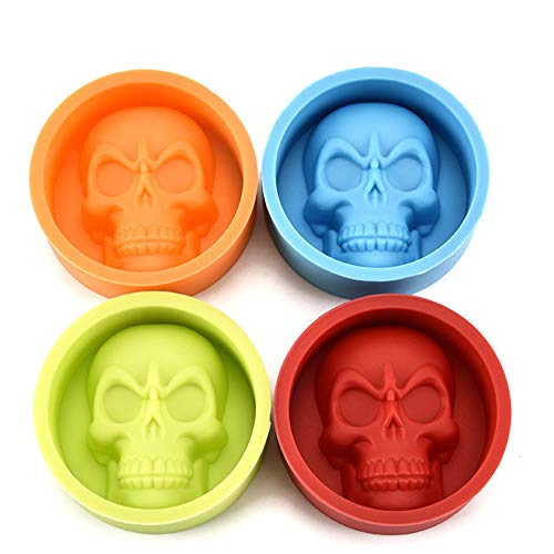 ndier 1 pz Calavera de chocolate molde de silicona molde de silicona bandejas de hielo molde de horno (verde) 209 para Halloween