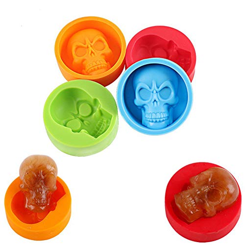 ndier 1 pz Calavera de chocolate molde de silicona molde de silicona bandejas de hielo molde de horno (verde) 209 para Halloween