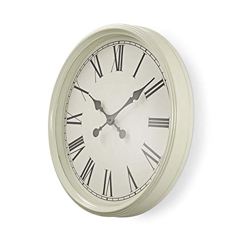 NEDIS CLWA008WD50WT Reloj de Pared Circular | 50 cm de diámetro | Estilo Retro | Blanco