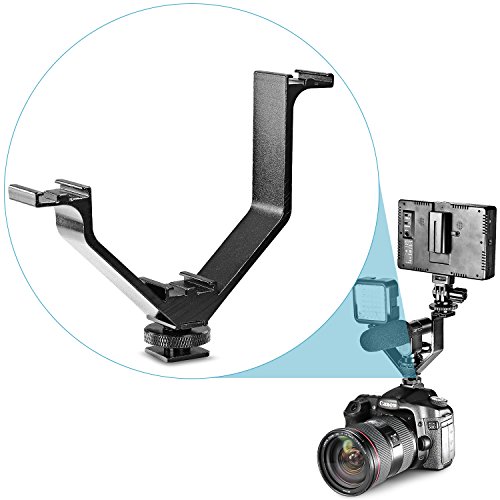 'Neewer® Aleación de aluminio 5/12.5 cm V Triple 3 Universal Zapata Fría Soporte de montaje para Nikon Canon Sony Pentax Cámara réflex digital o videocámara accesorios como LED luz de video, micrófono, pantalla, Flash