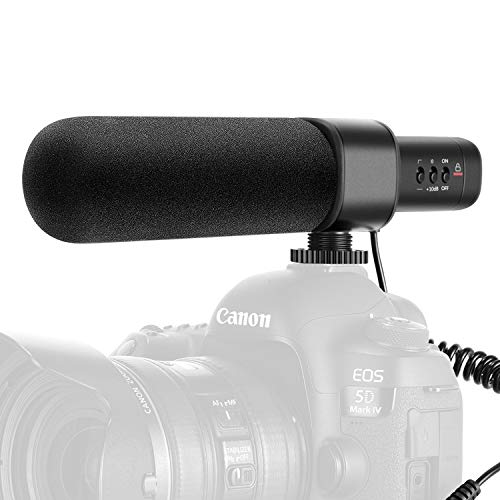 Neewer CM15 Micrófono Cámara Micrófono Entrevista Compatible con Nikon/Canon/Sony/Panasonic Cámara/Videocámara DV con Conector de 3,5mm Micrófono Condensador Unidireccional Eléctrico Súper Cardioide