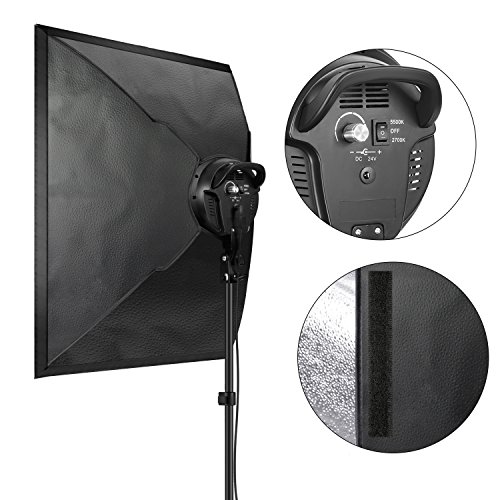 Neewer Kit Iluminación Softbox con LED Regulable Bicolor: Softbox Estudio 50x68cm Cabezal Luz LED Regulable 45W con 2 Temperaturas Color y Soporte Luz para Estudio Fotográfico Retratos