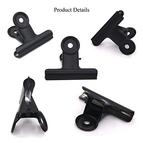 Negro metal Bulldog Binder clips, Coideal 20 paquete de 2 pulgadas de gran bisagra clips de papel abrazaderas para bolsas de alimentos, fotos fotografías, fuente de oficina en el hogar (51mm)