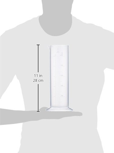 neoLab E-4039 - Probeta graduada (baja, 1000 ml, 25 ml, polipropileno, base redonda)