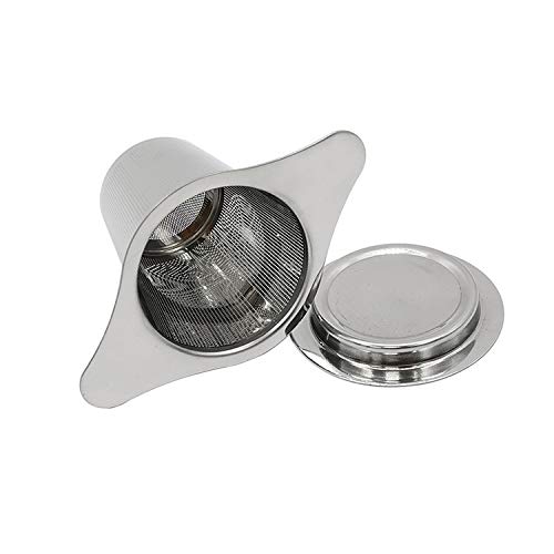 NEPAK 2 Pack Infusor de Té de Acero Inoxidable Colador Filtro con Tapa y Asa para Tazas de Té Café Ollas Té a Granel Hojas de Té Sueltas