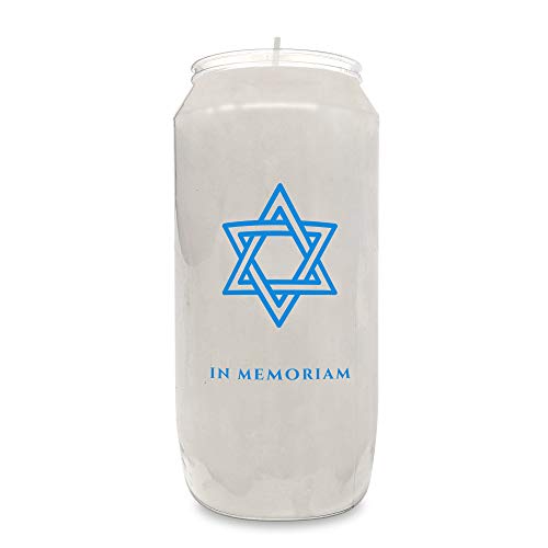 Ner Mitzvah - Velas conmemorativas de 7 días, tarro de plástico con estrella de David, 6 cm de alto, velas para religiosas, oraciones, decoración de fiestas, vigilia y uso de emergencia