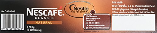 NESCAFÉ Café soluble Natural - 2 Estuches De 50 Sobres de Café - 200g