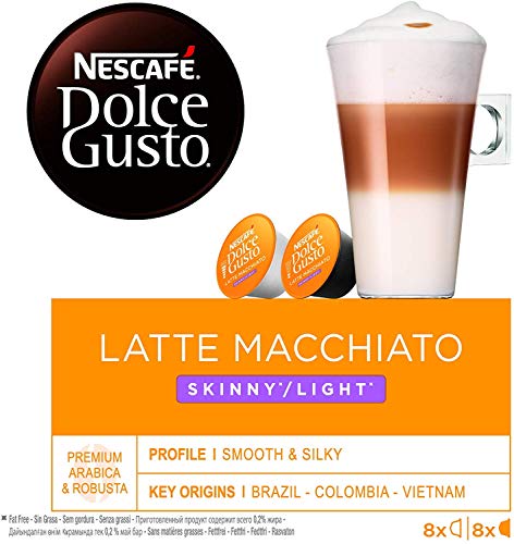 Nescafé DOLCE GUSTO Café LATTE MACCHIATO LIGHT - Pack de 3 x 16 cápsulas - Total: 48 Cápsulas