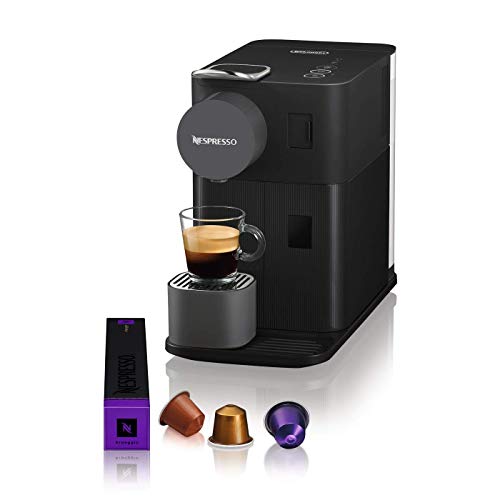 Nespresso De'longhi en 500.b lattissima one black-cafetera monodosis de cápsulas depósito de leche compacto, 19 bares, apagado automático, color negro, 1400 W, 0.03 litros, Plástico