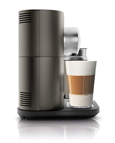 Nespresso De'Longhi Expert Milk EN355.GAE - Cafetera monodosis de cápsulas Nespresso + aeroccino, controlable con smartphone via bluetooth, recetas ajustables, 19 bares, apagado automático, antracita