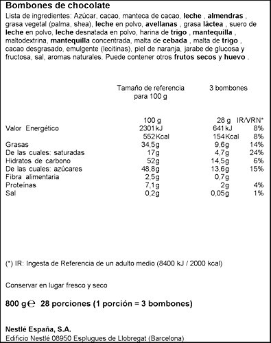 Nestlé Caja Roja Bombones de Chocolate - Bombones 2x800g