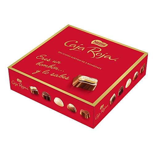 Nestlé Caja Roja Bombones de Chocolate, Estuche de bombones, 45g, paquete de 6