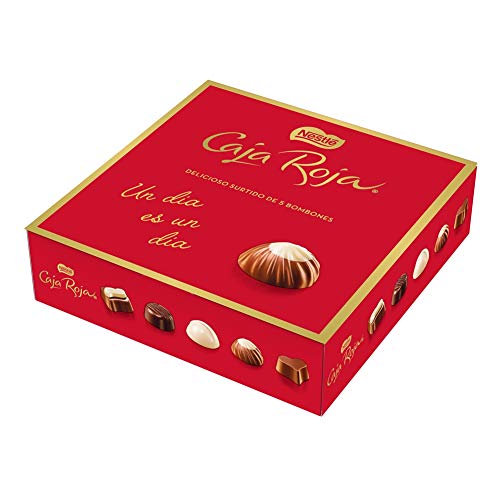 Nestlé Caja Roja Bombones de Chocolate, Estuche de bombones, 45g, paquete de 6