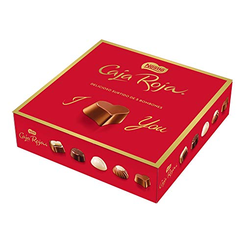 Nestlé Caja Roja Bombones de Chocolate, Estuche de bombones, 45g, paquete de 6