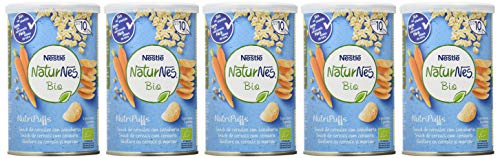 Nestlé Naturnes Bio Nutri Puffs Snack De Cereales Con Zanahoria, A Partir De 10 Meses  - Pack de 5 envases x 35g