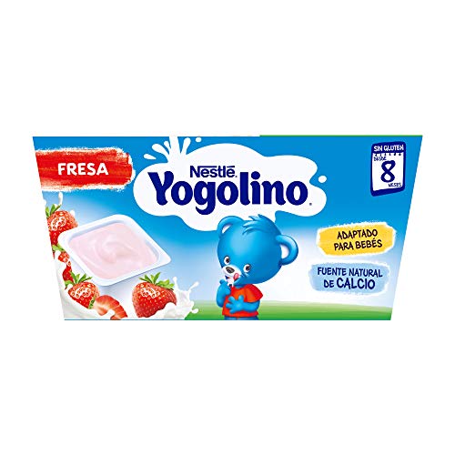 Nestlé Yogolino Postre Lácteo con Fresa, Para Bebés a Partir de 8 Meses, Paquete de 6x4 Tarrinas de Postre Lácteo de 100g