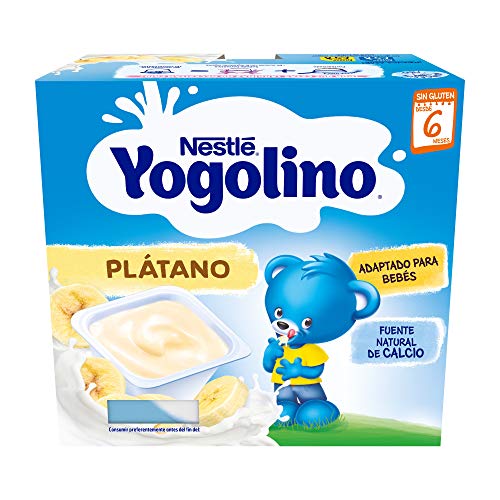 Nestlé Yogolino Postre lácteo con Plátano, Para bebés a partir de 6 meses, Paquete de 6x4 tarrinas de 100g