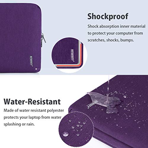 NEWHEY Funda Portatil 13-14 Pulgadas Funda para Macbook Air 13 Pulgadas Impermeable Funda Ordenador Blandas Antigolpes con Pequeño Caso Morado