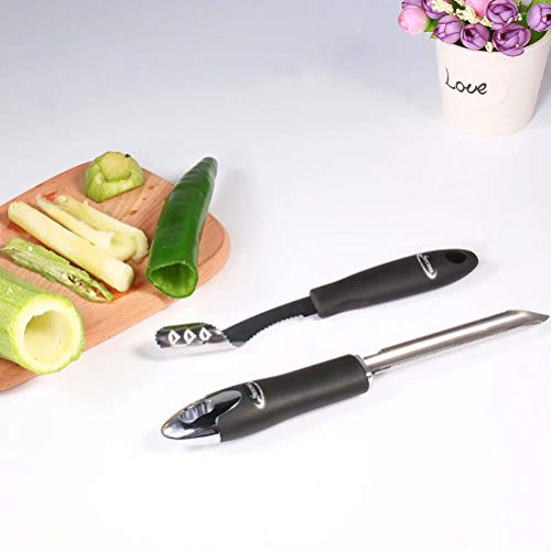 Newness Pimiento jalapeño corer & calabacín/base de pepino, cocina jalapeno corer (conjunto de 2)