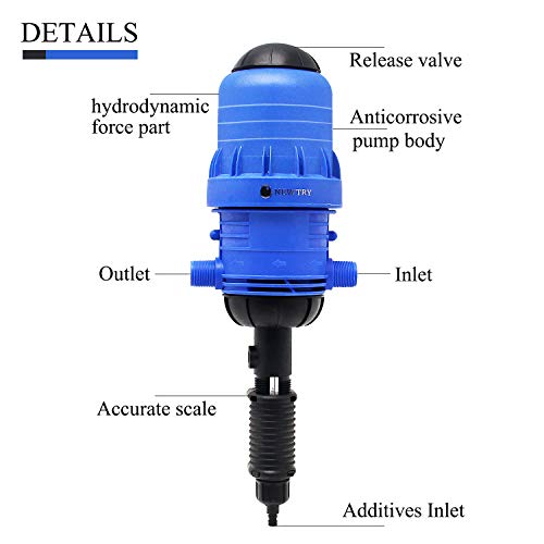 Newtry Bomba de dosificación a base de agua, mezcla de fertilizante químico, dispensador de dosificación, dosificador líquido para lavar el coche, mezclador de ganado, solo 1 pieza