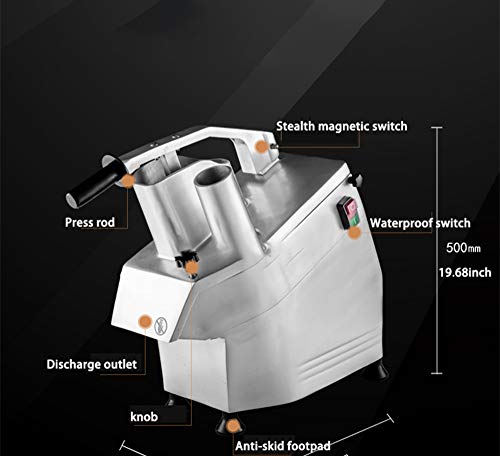 Newtry - Rallador de verduras eléctrico comercial para triturador de alimentos y rallador de acero inoxidable para jengibre de patatas fritas, ajo, cassava, 550 W