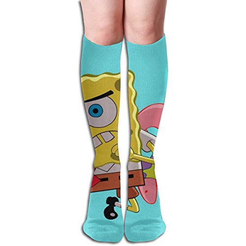 NHUXAYH Calcetines hasta la rodilla Bob Esponja y Pickstar Rainbow Boot Calcetines para niña Mujer