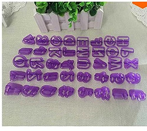 NiceButy 40 pcs alfabeto Cartas cortador de Fondant molde para galletas