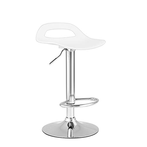 Nicemoods Taburetes de Bar Juego de 1 Juego Negro con Respaldo, sillas de Bar de Altura Ajustable giratoria de 360 ​​° para desayunador, mostrador, Cocina y taburetes para el hogar (Blanco)