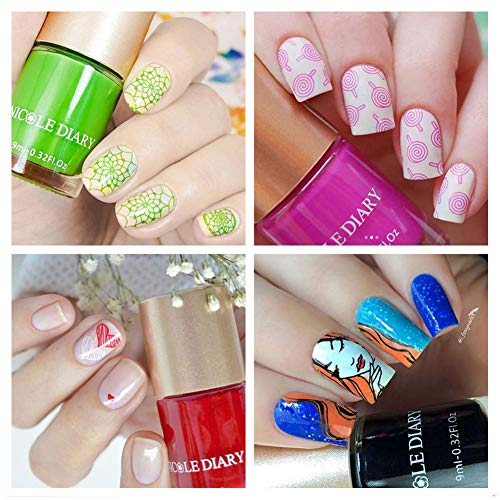 NICOLE DIARY 13 Unids Nail Art Stamping Polish Nail Plate Impresión Barniz Laca de Uñas para nail art Printing (13 colores)