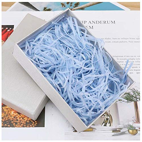 Nigaga 100 g cesta de hierba artesanía, tejido triturado de rafia de regalo para manualidades, embalaje de regalo y relleno de cesta, accesorios de fiesta (azul) W-4