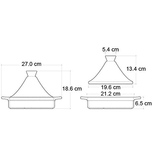 NIHAOA Pote tajine marroquí con una Tapa de cazuela de cerámica Vapor Sartén Saludable Olla de Barro Olla de cocción Lenta Orang (Color : Yellow, Size : 1.3Quart)